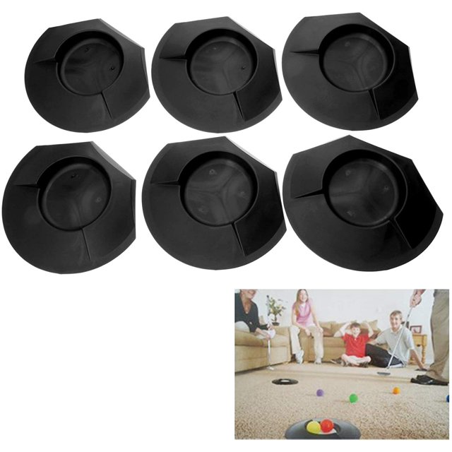 6 Pack Universal Putting Cup Practice Black Golf Putting Cup Training Cup Practice Hole Putting Aid