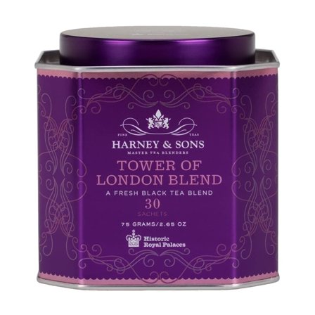 Harney & Sons, Tower of London Blend, A Fresh Black Tea Blend, 30 Sachets, 2.65 oz Pack of 4