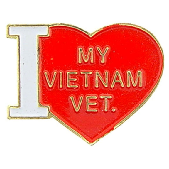 Eagle Emblems P14837 Pin - Vietnam, I Love My Veteran - 1 in.