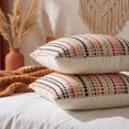 thumbnail image 5 of Unique Bargains Chenille Geometric Throw Pillow Covers 2 Pc Striped Cases Black 20"x20", 5 of 7