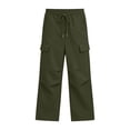 thumbnail image 7 of Boys Cargo Sweatpants Teen Casual Relaxed Fit Joggers with Multi-Pockets Elastic Waist Drawstring Lightweight Tactical Pants for Hiking School, 7 of 7