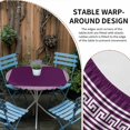 thumbnail image 4 of Dark Purple Geometric Round Fitted Tablecloth with Elastic Edge, Waterproof Table Cloth Table Cover for 45"-54" Tables, White Greek Key Design Abstract Modern Tablecloths for Dining Picnic Outdoor, 4 of 9