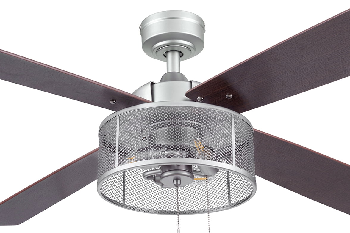 Better Homes & Gardens 52" Pewter Indoor Ceiling Fan with Light, 4 Blades, Pull Chains & Reverse Airflow