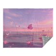 thumbnail image 2 of 70x55 Inches Glow in The Dark Blanket Cozy Throw Camping Blankets for Home and Outdoor Use Pink Butterflies Flying, 2 of 8