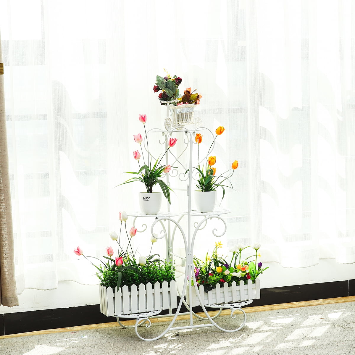 5Tier Elegant Metal Plant Stand Flower Pot Holder Shelf