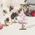 thumbnail image 3 of Rongfmy 2x8.66" H Wooden Christmas Tree Table Decoration for Window Desktop Xmas Pink, 3 of 9