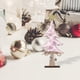thumbnail image 3 of Pequeño árbol de Navidad de madera con campana, 22 cm de alto, para decoración de mesa Rosado, 3 of 9