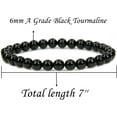 thumbnail image 3 of Natural A Grade Black Tourmaline Gemstone 6mm Round Beads Stretch Bracelet 7" Unisex, 3 of 5