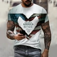 thumbnail image 3 of Big and Tall Shirts for Men T Shirts Short Sleeve Casual Vintage Independence Day 3D Digital Printing T Shirt Workout Sports Graphic Tee Men Medium Striped Long Sleeved Shirt Pack for Graphic L, 3 of 3