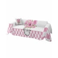 thumbnail image 2 of Pink Flower Plaid Sofa Couch Covers for 3 Cushion Couch,Washable L Shape Sectional Sofa Covers for Loverseat,Buffalo White Checkered Bottle Botanical Floral Slipcover Throw Blanket Futon Cover 71x134, 2 of 8