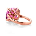 thumbnail image 2 of Gem Stone King 14.60 Ct Pink Created Sapphire Pink Lab Grown Diamond 18K Rose Gold Plated Silver Ring (Size 6), 2 of 4