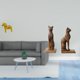 thumbnail image 2 of Figura de escritorio,Estatua de caballo tradicional sueca hecha a mano,Figura creativa del caballo Dalecarliano,Figura de mesa,Estatua de gato sujetalibros para oficina,decoración del hogar, 2 of 8