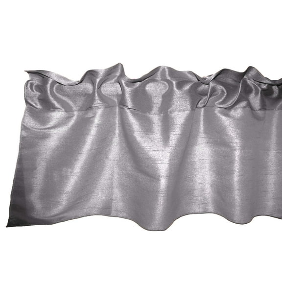Faux Silk Dupioni Window Valance 56 Inch Wide Grey Silver
