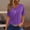 Purple, variant on ALLLIST Tops for Women Henley Short Sleeve Summer T-Shirts Green Solid Trendy Shirts Ladies Tops