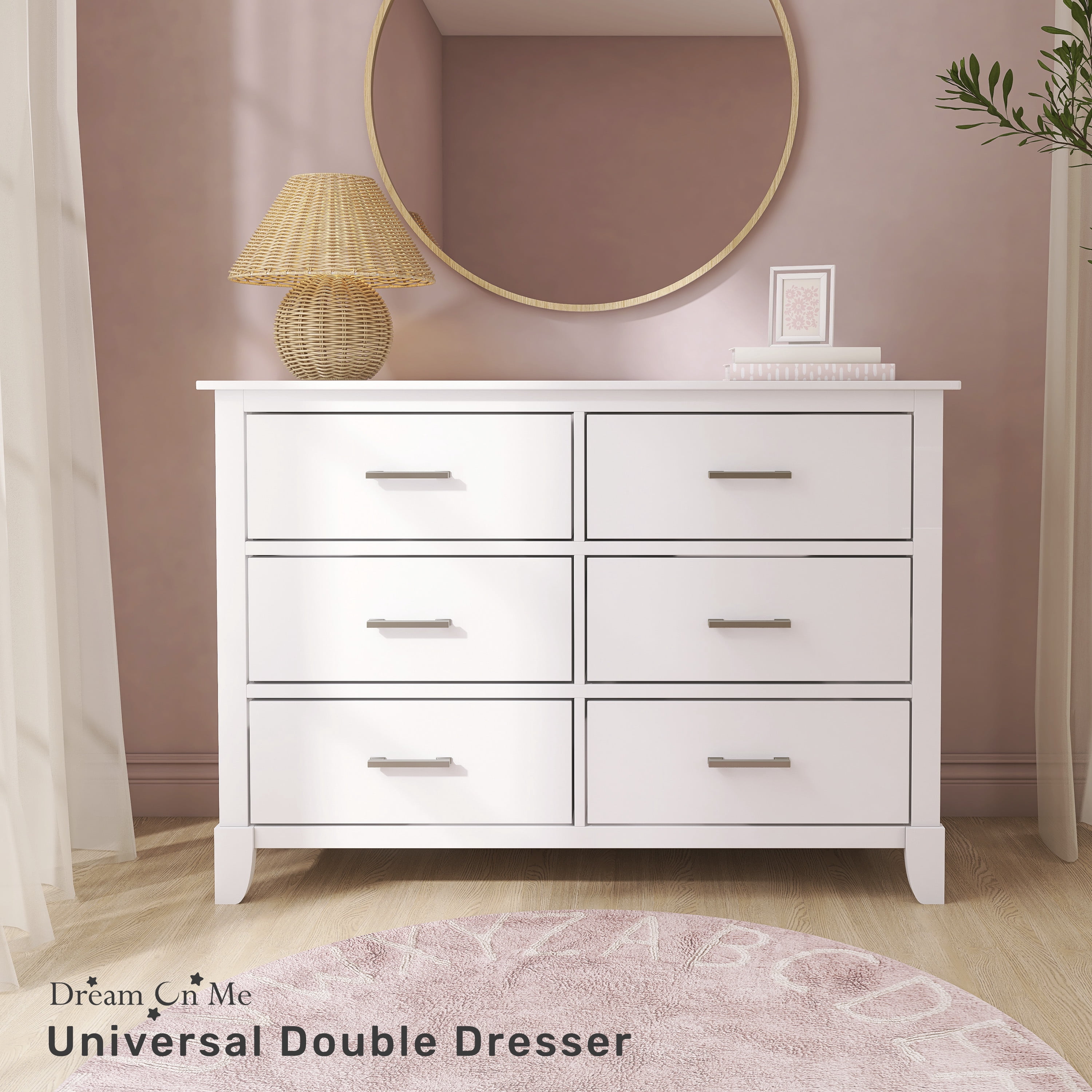 Dream On Me Universal Double Dresser in White, Model #599-WHITE