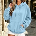 thumbnail image 7 of Vixolx Casual Solid Hoodies for Women Drawstring Fleece Hooded Sweatshirt with Kangaroo Pocket Fall Winter Long Sleeve Pullover, 7 of 7