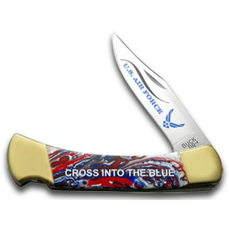- BUCK 110 Air Force Folding Hunter Custom Star Spangled Corelon Pocket Knives