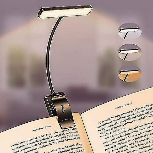 Gritin 19 LED Rechargeable Book Light for Reading in Bed with Memory Function- Eye Caring 3 Color Temperatures,Stepless Dimming Brightness,80 Hrs Runt