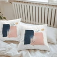 thumbnail image 5 of Dark Blue Pink Strokes Outdoor Pillow Covers Pack of 2 Abstract Modern Minimalist Boho Waterproof Throw Pillow Covers Decorative Cushion Cases for Patio Garden Tent Balcony Couch 24x24 inch, 5 of 8