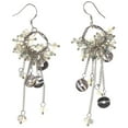 thumbnail image 1 of Silver-Tone & Blue Colored Metal Dangle-Earrings With Bead Accents #LQE3440, 1 of 2