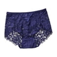 thumbnail image 2 of Seamless Underwear Fashion Women's Lace Solid Stretch Panties High Waist Underpants Panties Briefs Navy S, 2 of 3