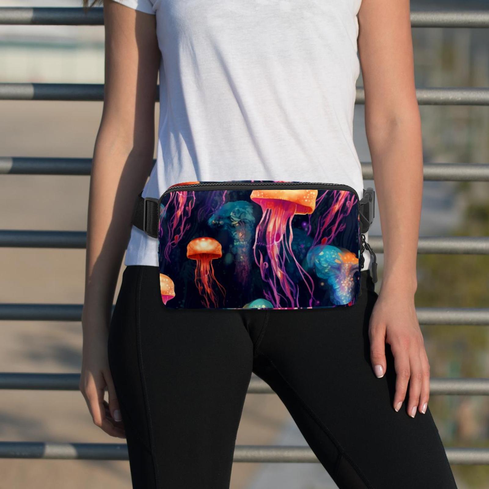 Jellyfish Lightweight Adjustable Crossbody Bag Fanny Pack Running Belt Extension Strap Unisex
