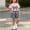 A331 Pink, variant on 2 Piece Girls Shorts Set Cute Frayed Denim Bowknot Graphic Tee Clothes And Pleated Wide Leg Shorts Outfit With Daisy Flower Buttons Casual Summer Fashion Suit