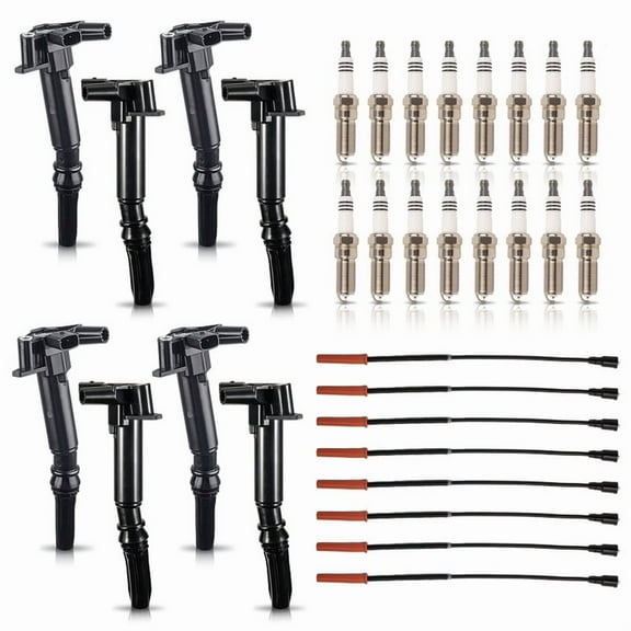 ISA Set of 8 Ignition Coil with 16 Platinum Spark Plug and Wire Set For Ford 2010-2014 F150 2011 2012 2013 2014 2015 2016 2017 F250 F350 2017 E350 Super Duty 6.2L V8 Replacement for DG526 DG525