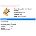 thumbnail image 2 of Relay - Compatible with 1956 Ford Fairlane, 2 of 2
