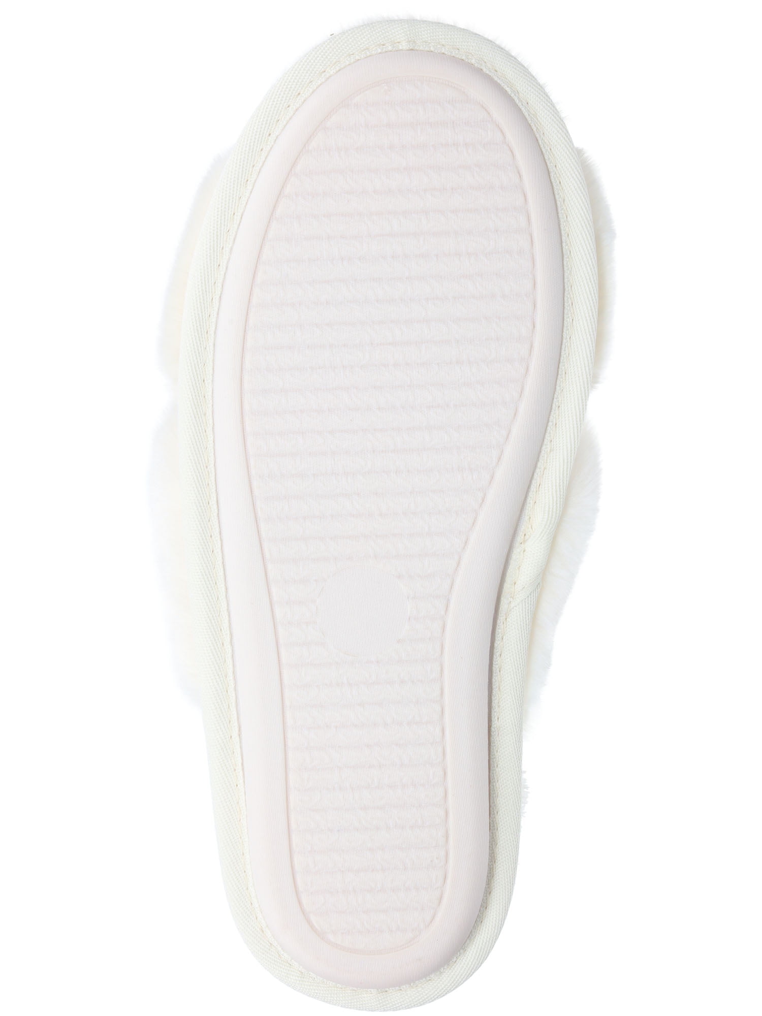Joyspun Women's Faux Fur Crisscross Slippers, Sizes 6-11