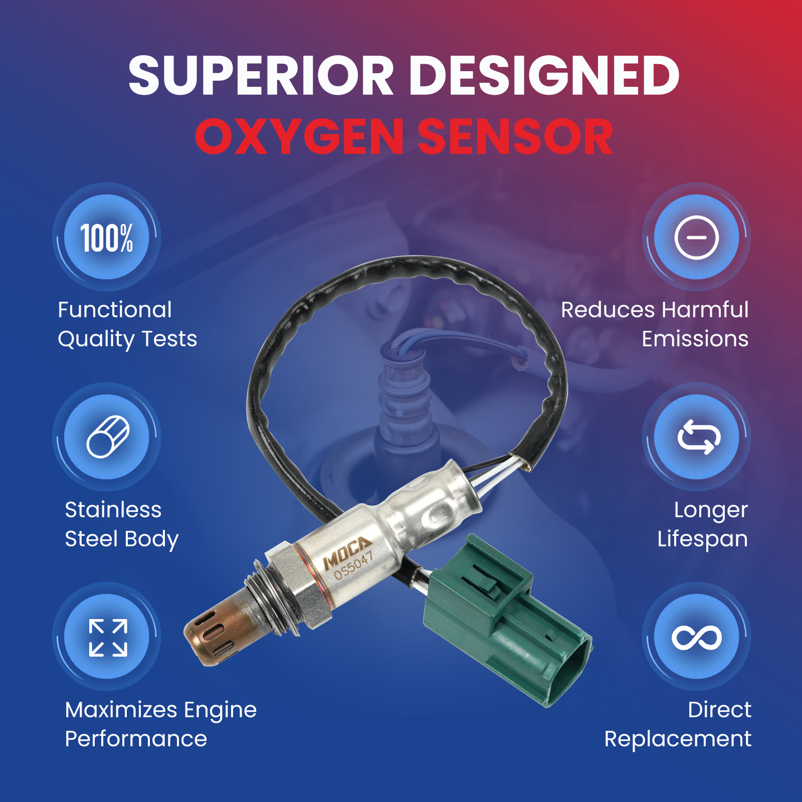 MOCA AUTOPARTS 234-4297 Downstream O2 Oxygen Sensor Fit for 2012-2021 Nissan NV1500 NV2500 NV3500 4.0L & 2005-2012 Nissan Pathfinder 4.0L & 2009-2012 Suzuki Equator 2.5L 4.0L