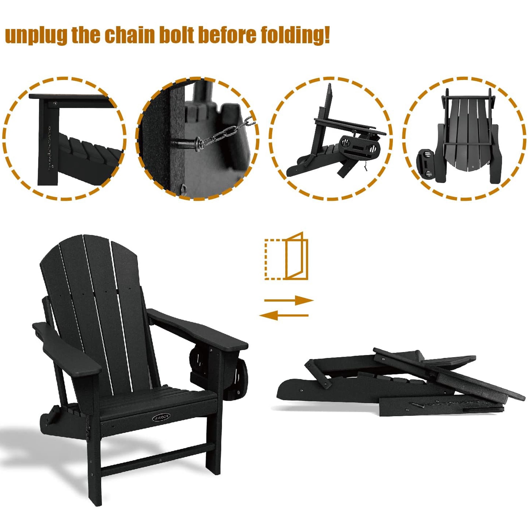 Folding Plastic Adirondack Chair Plastic Adirondack Chairs Weather Resistant Patio Chairs with Cup Holder