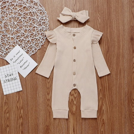

Baby girl jumpsuit Infant Newborn Baby Boys Girls Romper Long Sleeves Jumpsuit One-peice Suit Fragarn