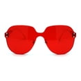 thumbnail image 2 of Womens Rimless Exposed Lens Oversize Shield Butterfly Sunglasses Red, 2 of 4