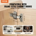 thumbnail image 3 of STAWAY 50 Packs Charnières de Porte d'Armoire à Fermeture Douce Superposition Complète - Durable, Amortissement Silencieux, Réglable en 3D, Résistant à la Rouille pour Armoires Sans Cadre, 3 of 9