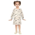 thumbnail image 2 of Girls' long-sleeved dress Bats and Stars Girls' A-line dress with ribbed cuffs Soft and comfortable, 2 of 6