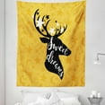 thumbnail image 1 of Saying Tapestry, Silhouette of Deer Animal with Antlers on a Doodle Background, Fabric Wall Hanging Decor for Bedroom Living Room Dorm, 5 Sizes, Earth Yellow Black White, by Ambesonne, 1 of 1