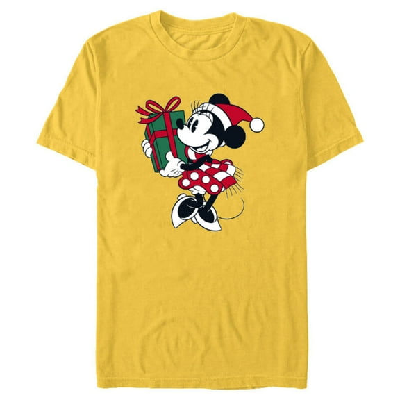 Disney Minnie Mouse Gift Holiday - Short Sleeve Blended T-Shirt for Adults – Customized-Yellow