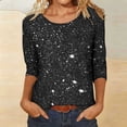 thumbnail image 4 of Bixock Women's Maternity Tops 3/4 Sleeve Pregnant Tops Crew Neck Maternity Blouse Soft Breathable Maternity Shirts Comfortable Maternity Clothings, 4 of 5