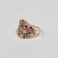 thumbnail image 2 of Multi Sapphire Gemstone Band Ring, Cocktail Minimalast Rainbow Sapphire Jewelsy, Stacking Ring, Party Wear Jewelry Prong Set and Dome Ring., 2 of 5