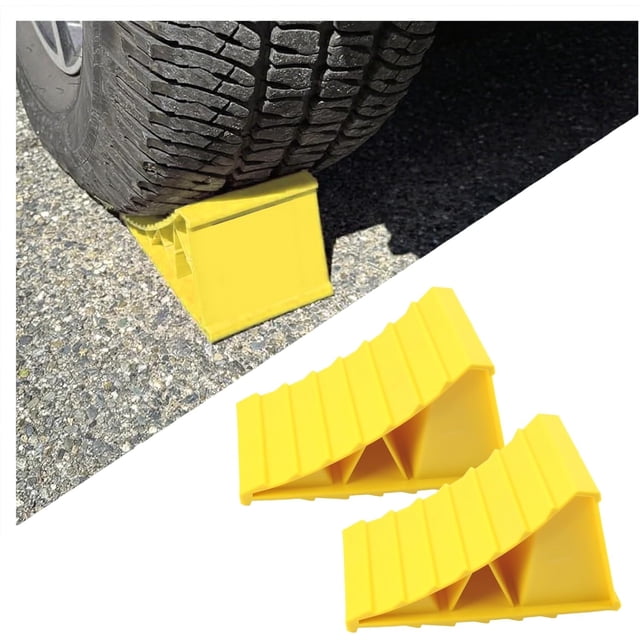 Wheel Chocks for Trailer 2 Pack,Non-Slip Heavy Duty Parking Safety,Universal Triangular Tire Blocks Car Accessories Most Trailers/RVs/Campers -
