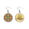 thumbnail image 1 of Repetición de patrón de flores de colores paralelo Pendiente del lóbulo de la joyería del pendiente de la hoja del otoño Unbranded M, 1 of 3