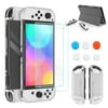 EEEkit Protective Case Cover Accessories Fit for Nintendo Switch OLED with Tempered Glass Screen Protector and 6 Pcs Thumb Grips