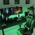 thumbnail image 2 of Homall Gaming Chair Office Chair High Back Computer Chair Leather Desk Chair Racing Executive Ergonomic Adjustable Swivel Task Chair with Headrest and Lumbar Support, Green, 2 of 7