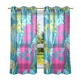 thumbnail image 6 of Yayeee Window Curtains Light Filtering 63"x42" Grommet Panel Pair Home Living Room Decor, Abstract Leaves Pattern, 6 of 7