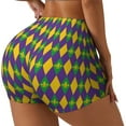thumbnail image 2 of Naloa Mardi Gras Biker Shorts for Women Seamless Scrunch Short Women’s Yoga Shorts for Gym Running Sport Shorts - Large, 2 of 9