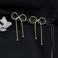 thumbnail image 4 of Solid 925 Sterling Silver Bow Drop Earrings Dangle for Women Teens Bowknot Dangle Earrings Studs, 4 of 16