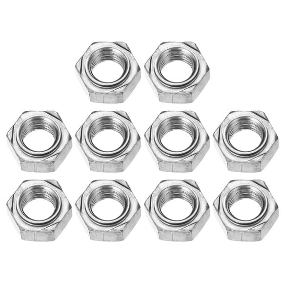 10 Pack Hex Weld Nuts, M12x1.75mm Carbon Steel Hex Nuts with 3 Projections Machine Screw for DIY Home Repair, Silver