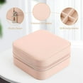 thumbnail image 6 of Mini Jewelry Travel Case,Small Jewelry Box,Traveling Jewelry Organizer,Portable Jewellery Storage Holder for Rings Earrings Necklace Bracelet Bangle Organizer,Boxes Gifts for Girls Women(White) pink), 6 of 7
