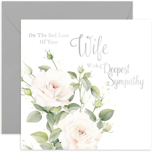 Tarjeta de condolencias de Old English Company White Roses Condolences